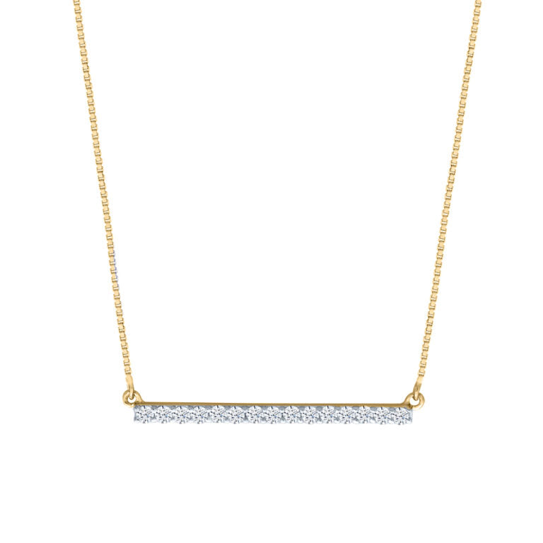 Lab Grown Horizontal Diamond Bar Necklace