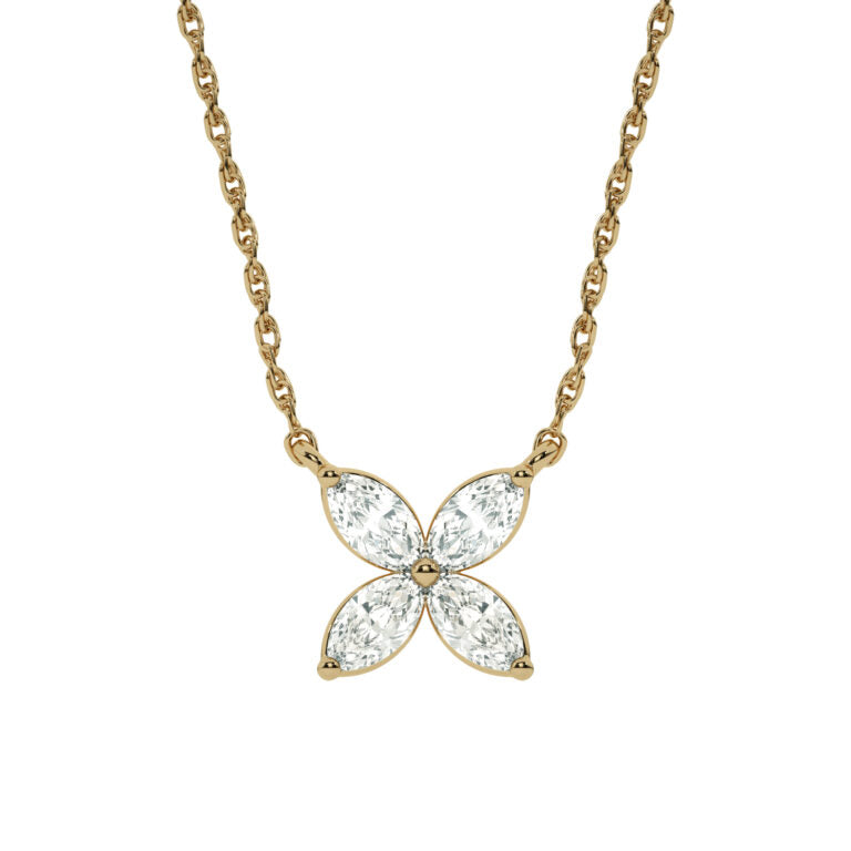 Lab Grown Marquise Bloom Diamond Necklace