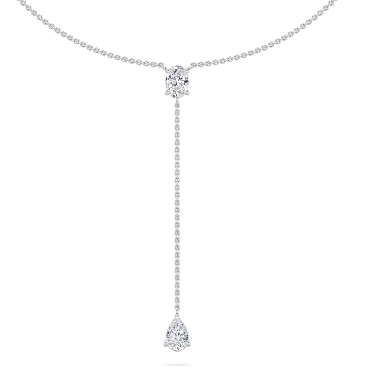 Elongated Enchantment Lariat Lab Grown Diamond Necklace