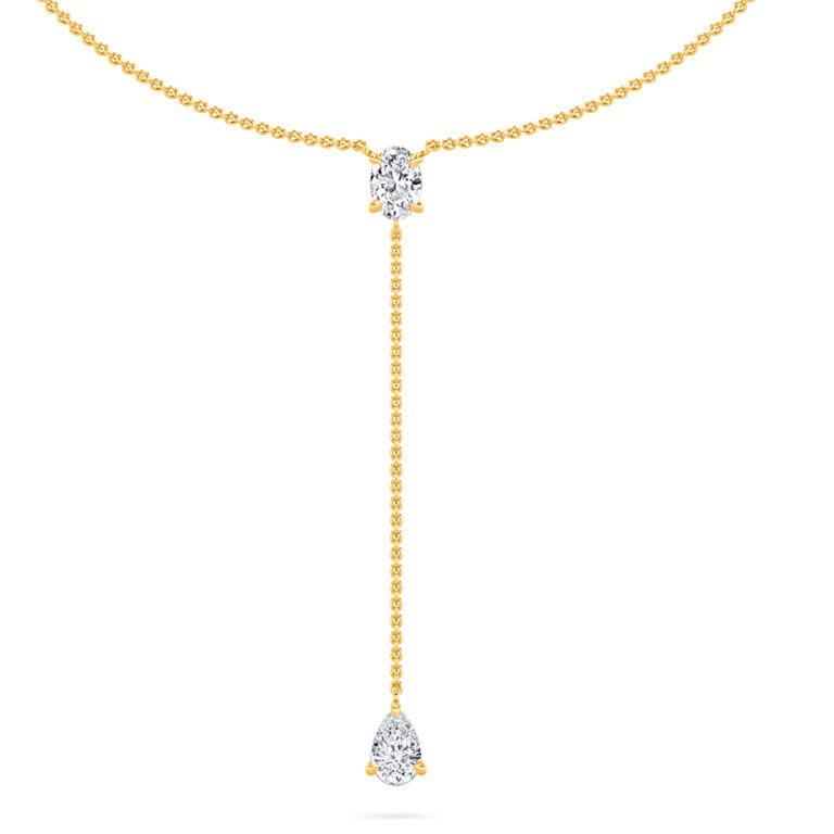 Elongated Enchantment Lariat Lab Grown Diamond Necklace