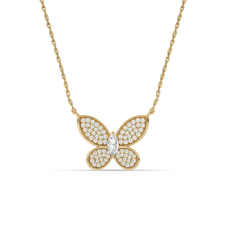 Fluttering Brillance Lab Grown Butterfly Diamond Necklace