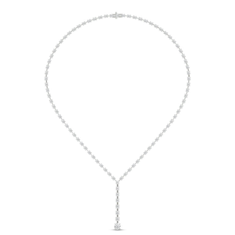 Endless Brilliance White Gold Lab Grown Diamond Lariat Neklcae