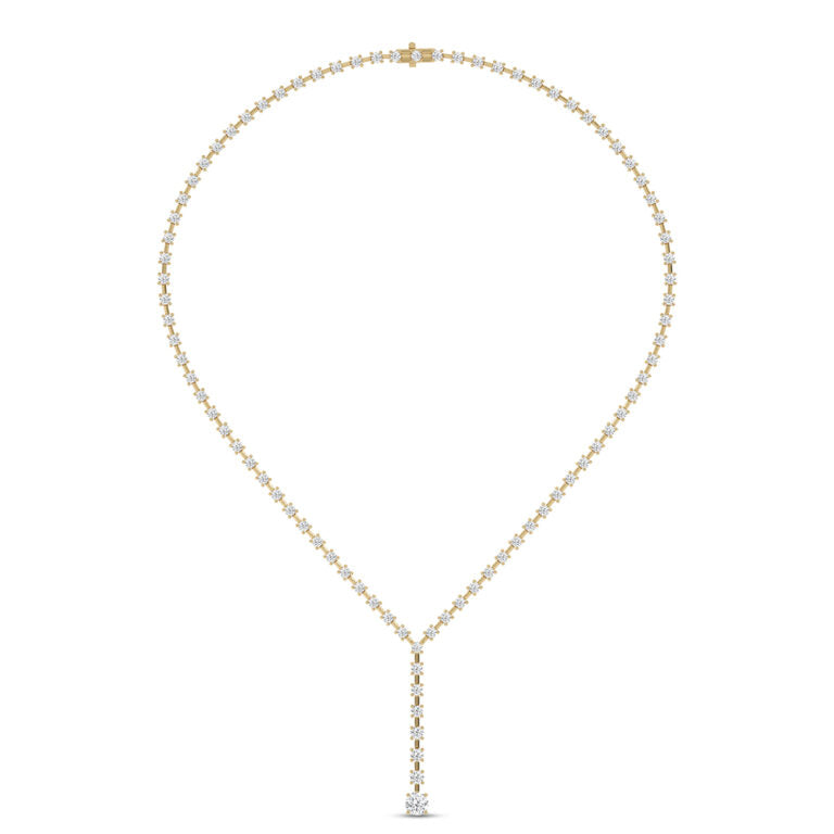 Endless Brilliance Yellow Gold Lab Grown Diamond Lariat Neklcae