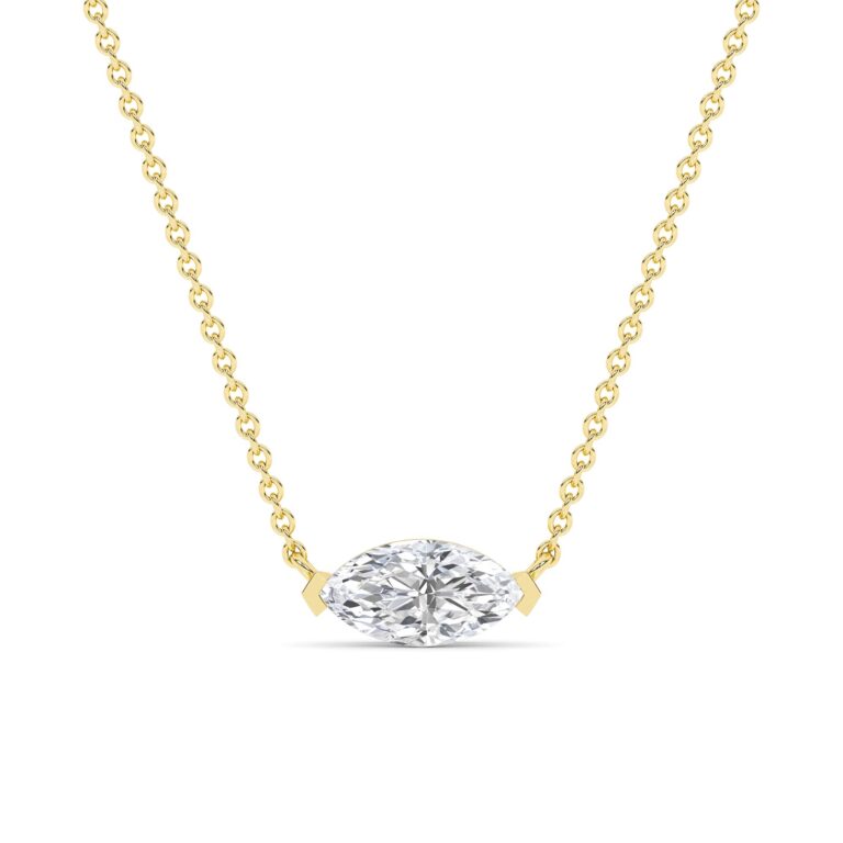 East West Set Lab Grown Marquise Diamond Necklace