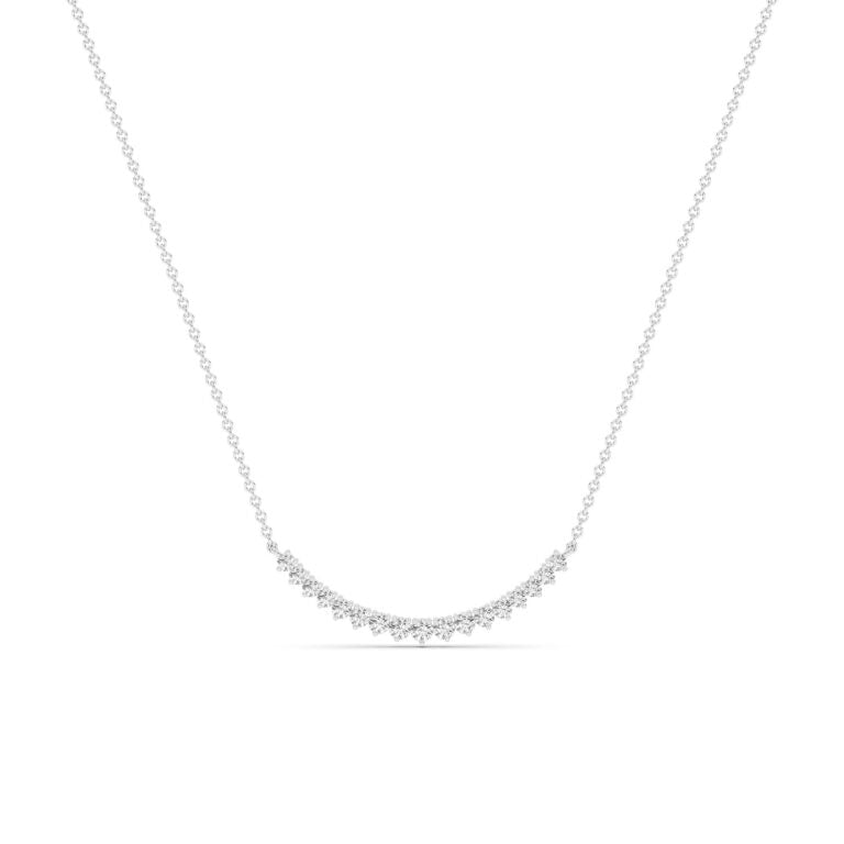 Crest Three Prong Curved Lab Diamond Necklace