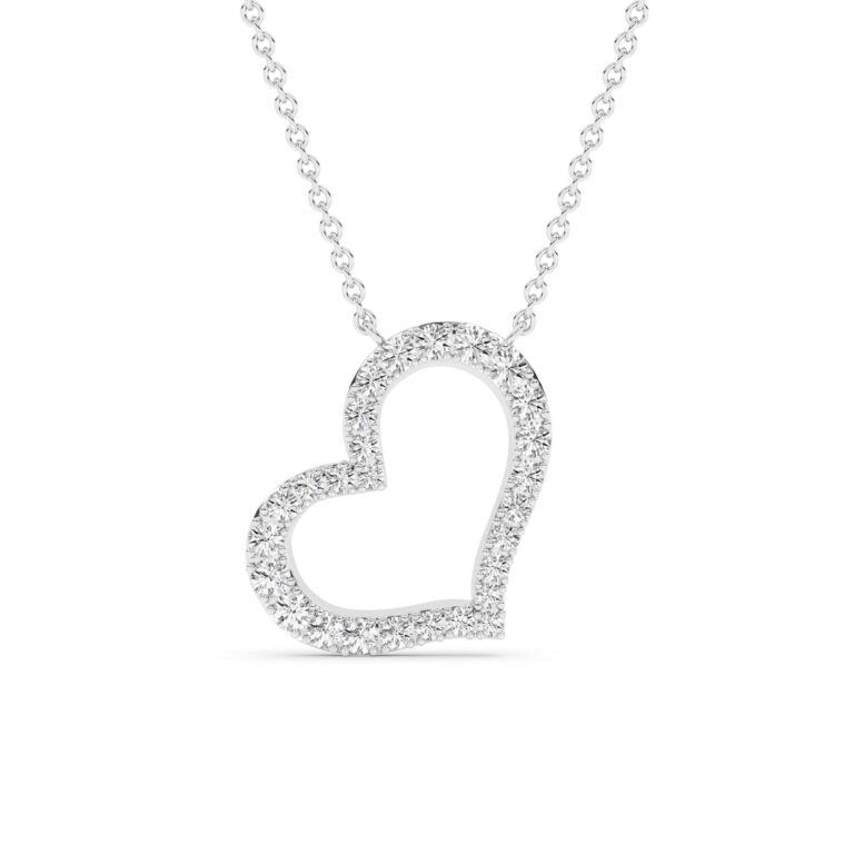Whim Lab Created Diamond Heart Necklace