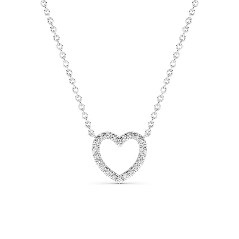 Pulse Lab Created Diamond Heart Necklace
