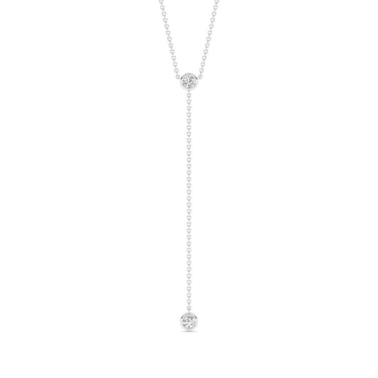 Aura Sterling Silver Lab Grown Diamond Lariat Necklace