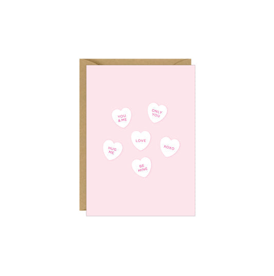 Enclosure Card - Conversation Candy Hearts - 4 pack