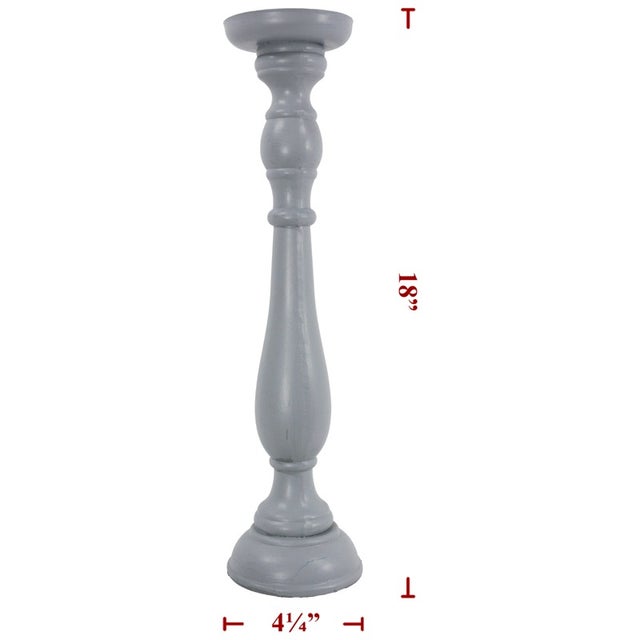 18" Gray Candle Holder