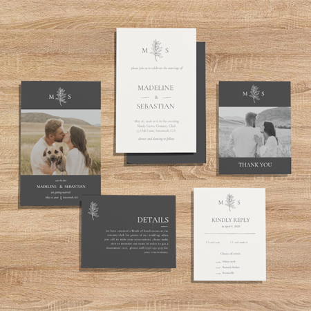 Monogram Sprig Wedding Suite