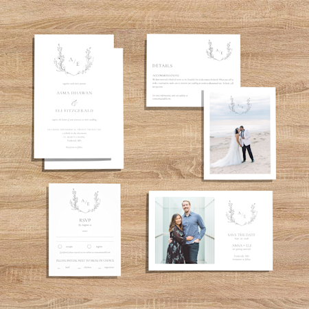 Floral Monogram Wedding Suite