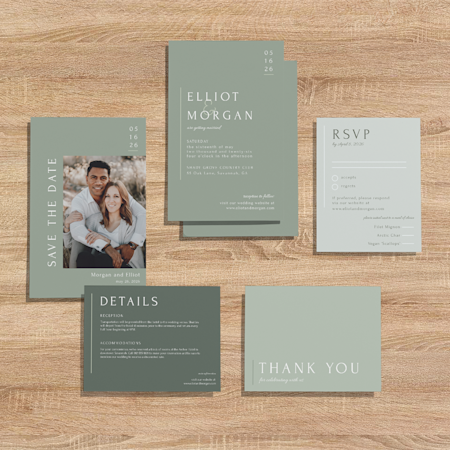 Simple Sage Wedding Suite