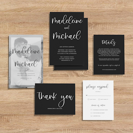 Black and White Flourish Wedding Suite