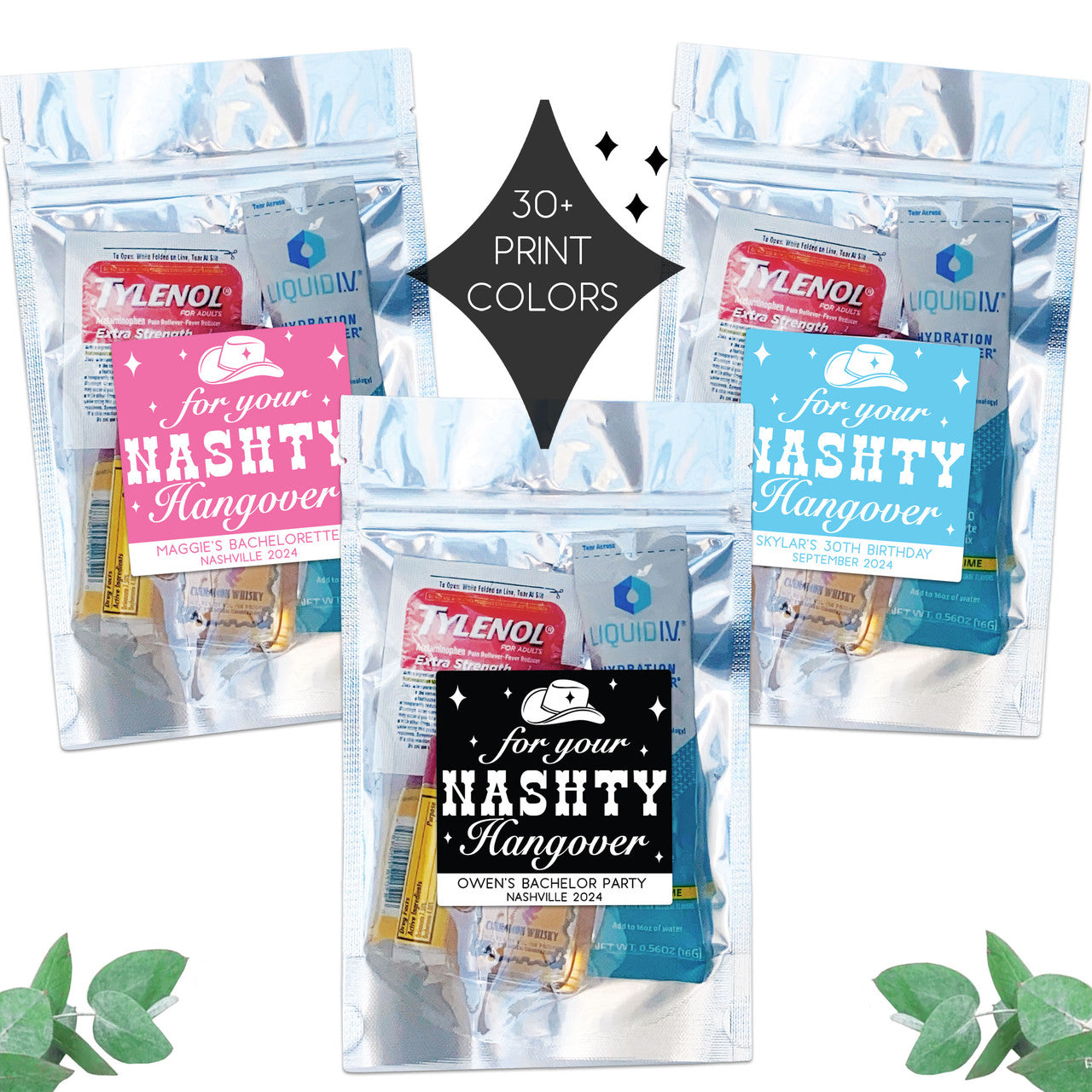 Nashty Recovery Kit Labels + Resealable Bags
