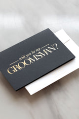 Groomsman Proposal Card - Black Invitation
