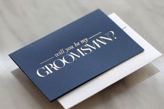 Groomsman Proposal Card - Navy Invitation