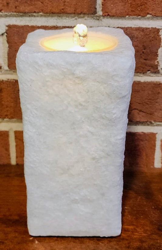 Water Fountain Aquaflame Timer Candle - White Stone