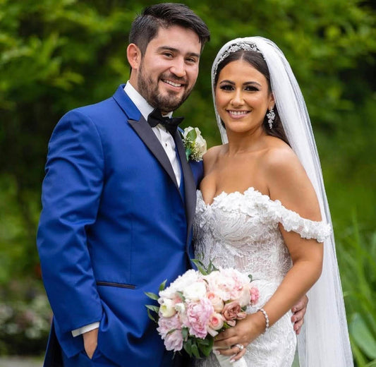 Ellee Real Bride Adorned With Oksana Swarovski Wedding Headpiece With Stunning Pearls