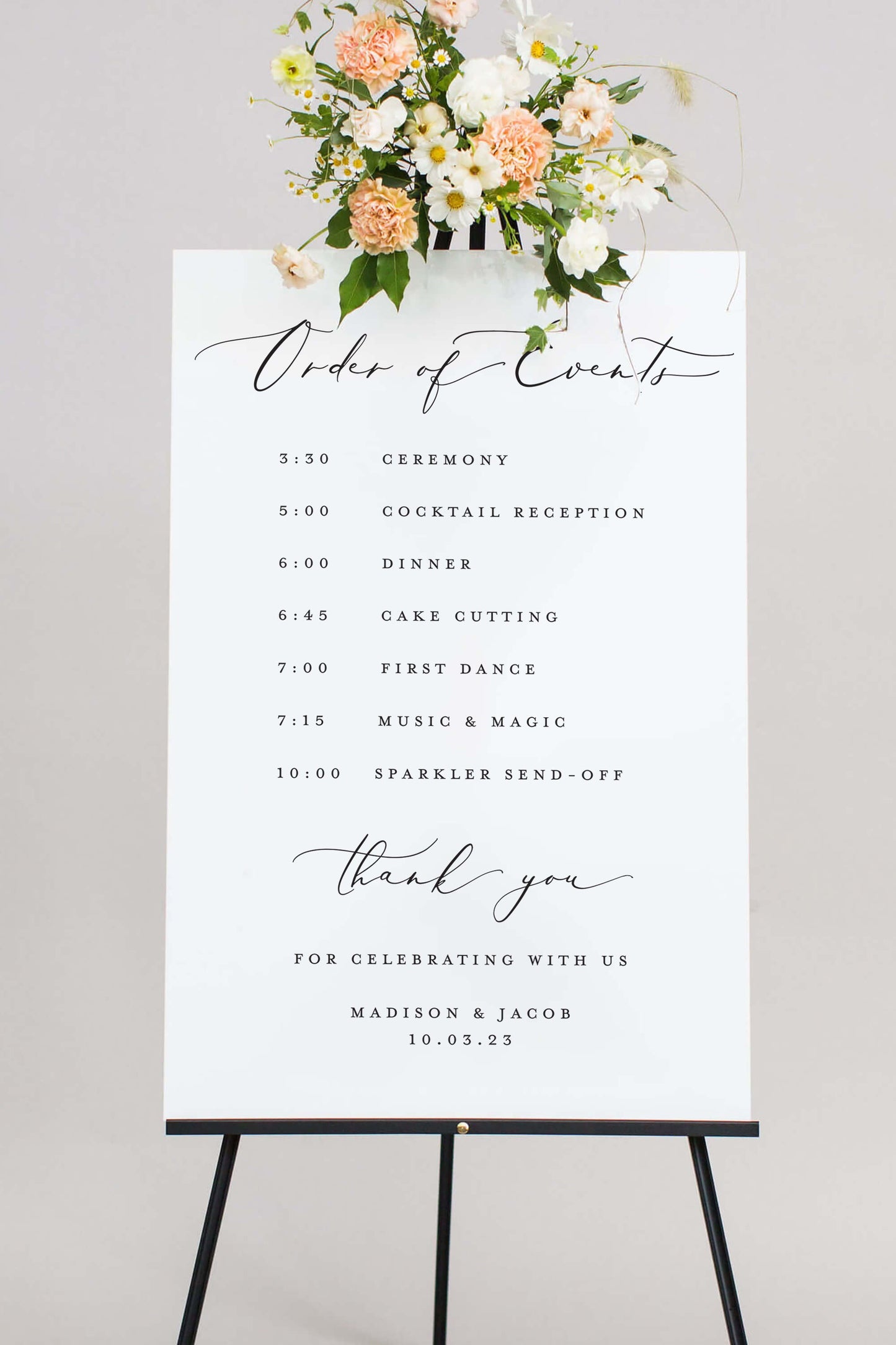 Order Of Events Sign Wedding | The Madison