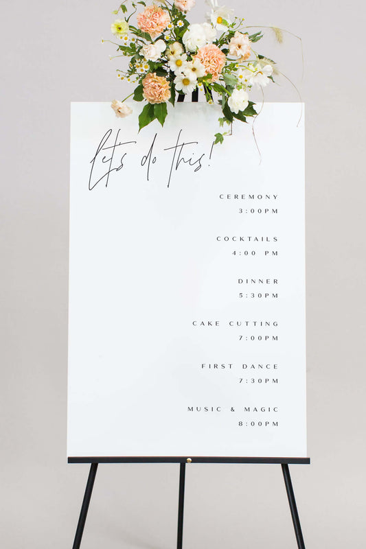 Order Of The Day Wedding Acrylic Sign | The Alicia