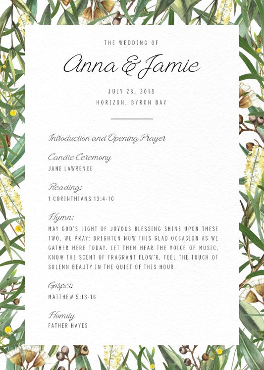 A Bouquet Wedding Program by Inggrid H.