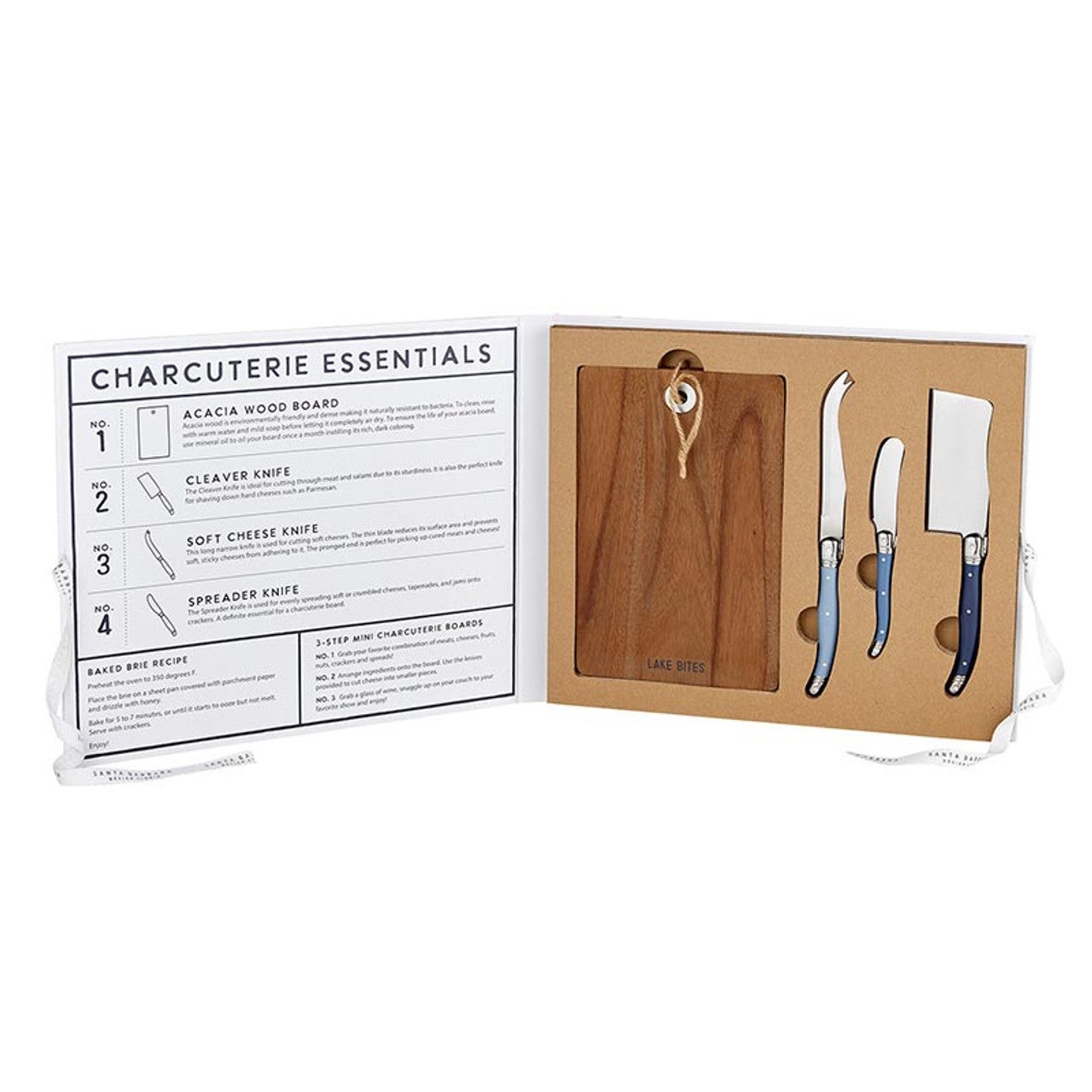 Face to Face Cheese Board with Knives Book Box - Good Food Lake Mood