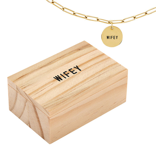 Link Chain Charm Necklace - Wifey