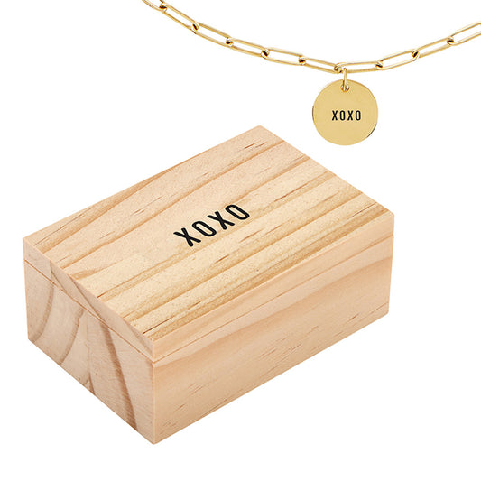 Link Chain Charm Necklace - XOXO