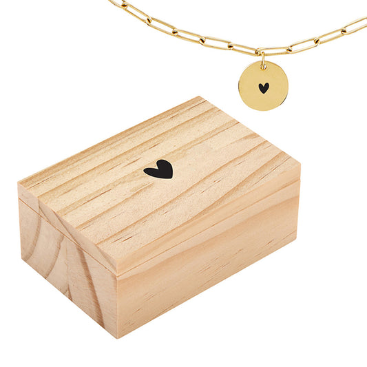 Link Chain Charm Necklace - Heart