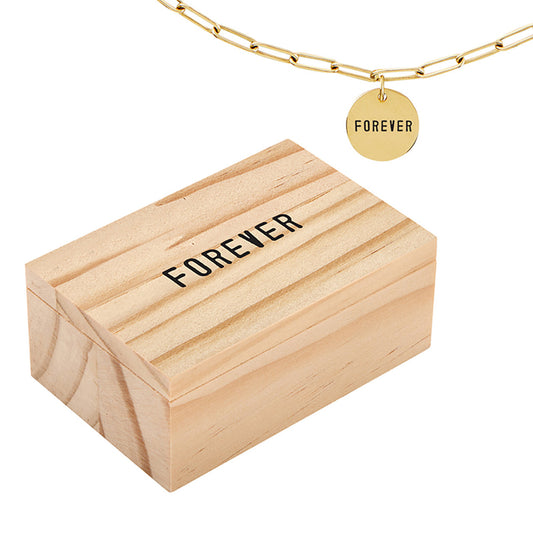 Link Chain Charm Necklace - Forever