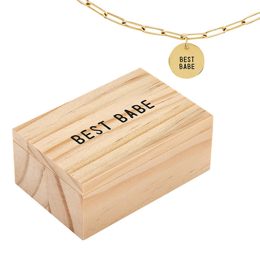 Link Chain Charm Necklace - Best Babe