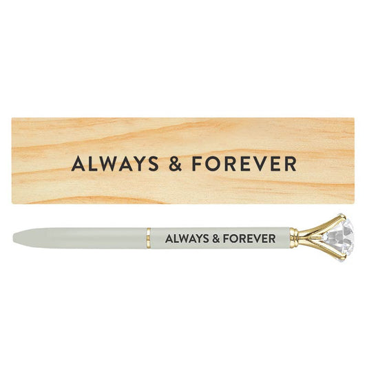 Wood Box with Pen Gem Pen - Always & Forever