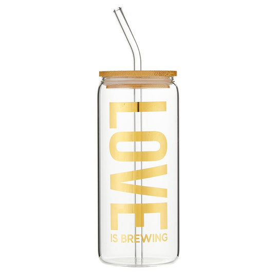 Glass Cold Brew Tumbler - Love is Brewing