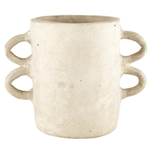 Paper-Mache Vase with Handles - Natural