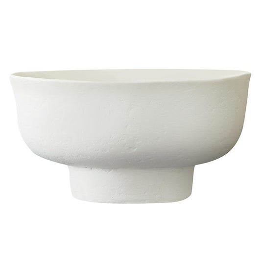 Paper-Mache Decor - White Bowl