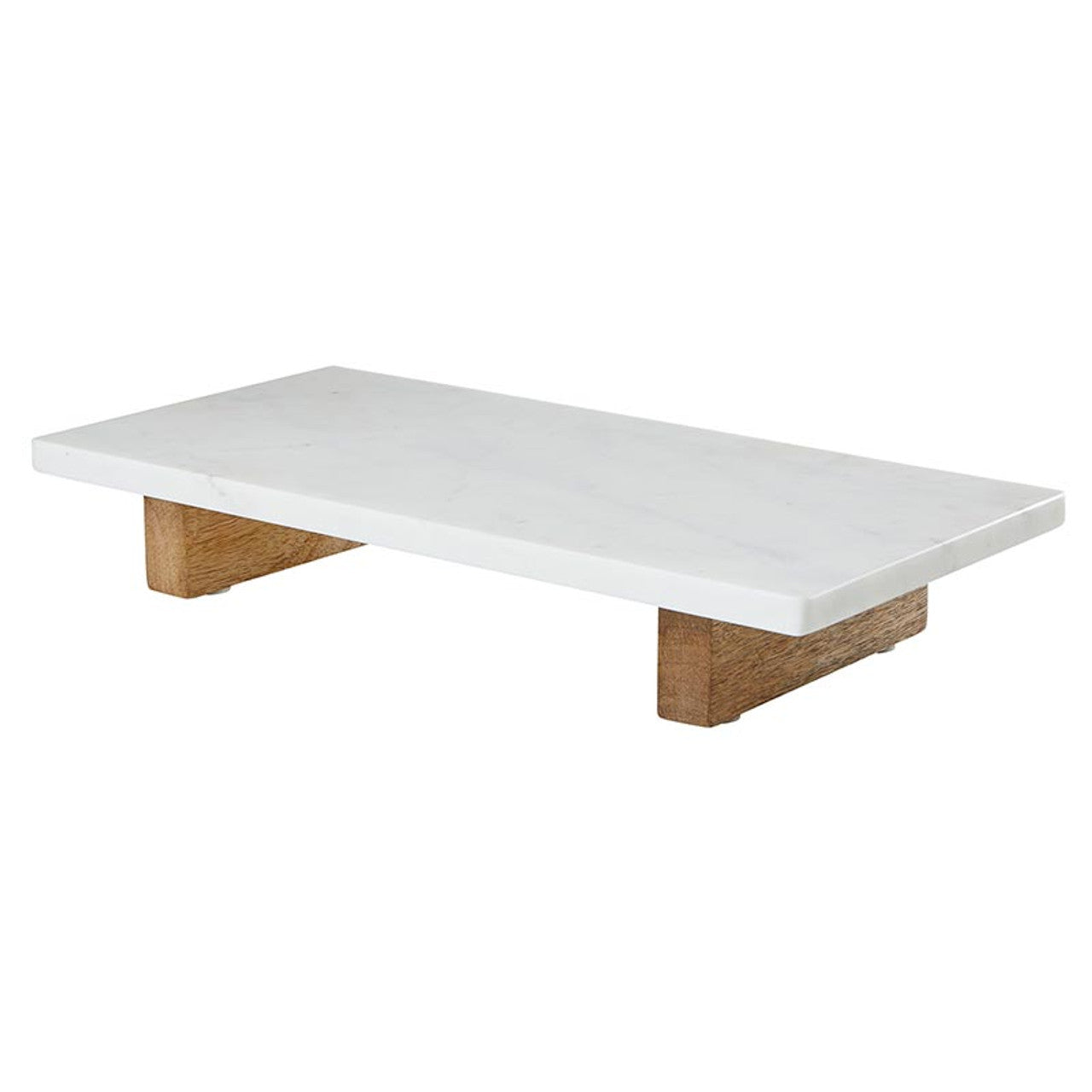 Marble Board With Wood Feet - White