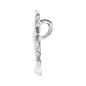 14k White Gold Infinity Cross Slide Pendant, 15mm