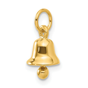 14k Yellow Gold Wedding Bell Charm or Pendant, 8mm
