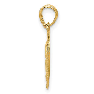 14k Yellow Gold TE AMO Set of 2 Heart Pendants, 16mm