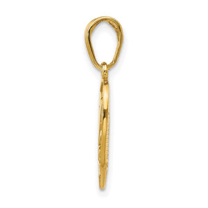 14k Yellow Gold I Love You Heart Set of 2 Charm or Pendants, 17mm