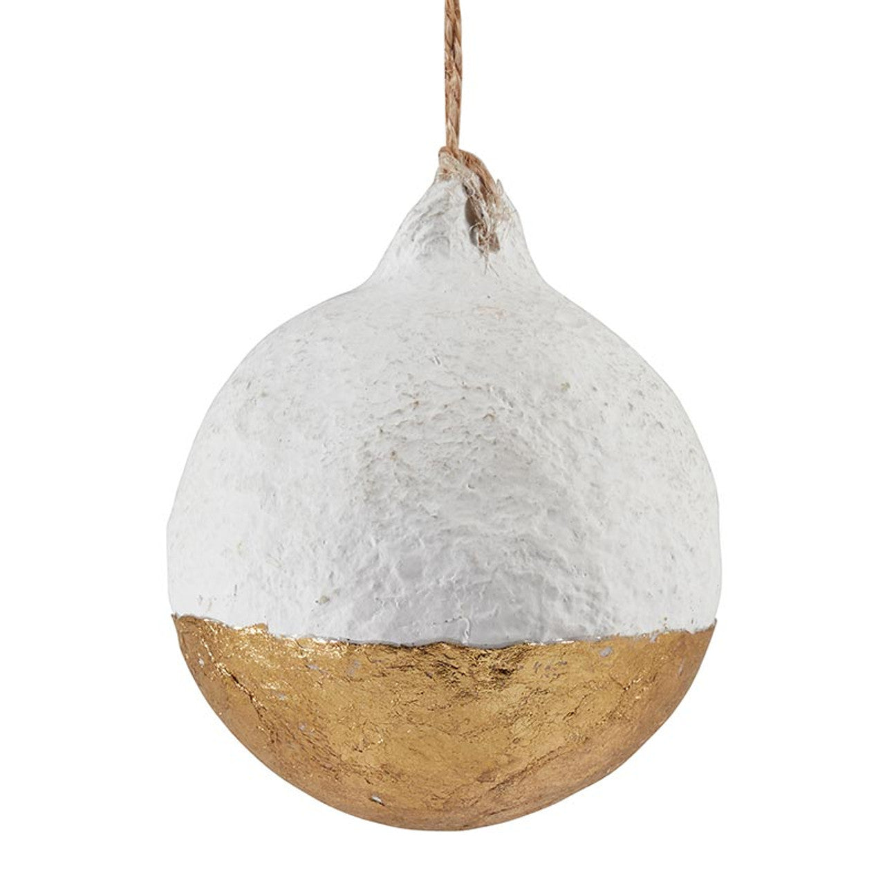 3" Paper-Mache Gold Dip Ornaments - Set of 4
