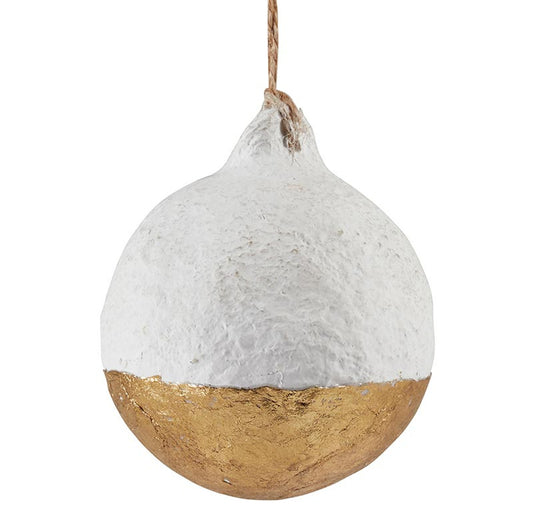 3" Paper-Mache Gold Dip Ornaments - Set of 4