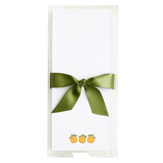 Rectangle Notepaper with Acrylic Tray - Oranges