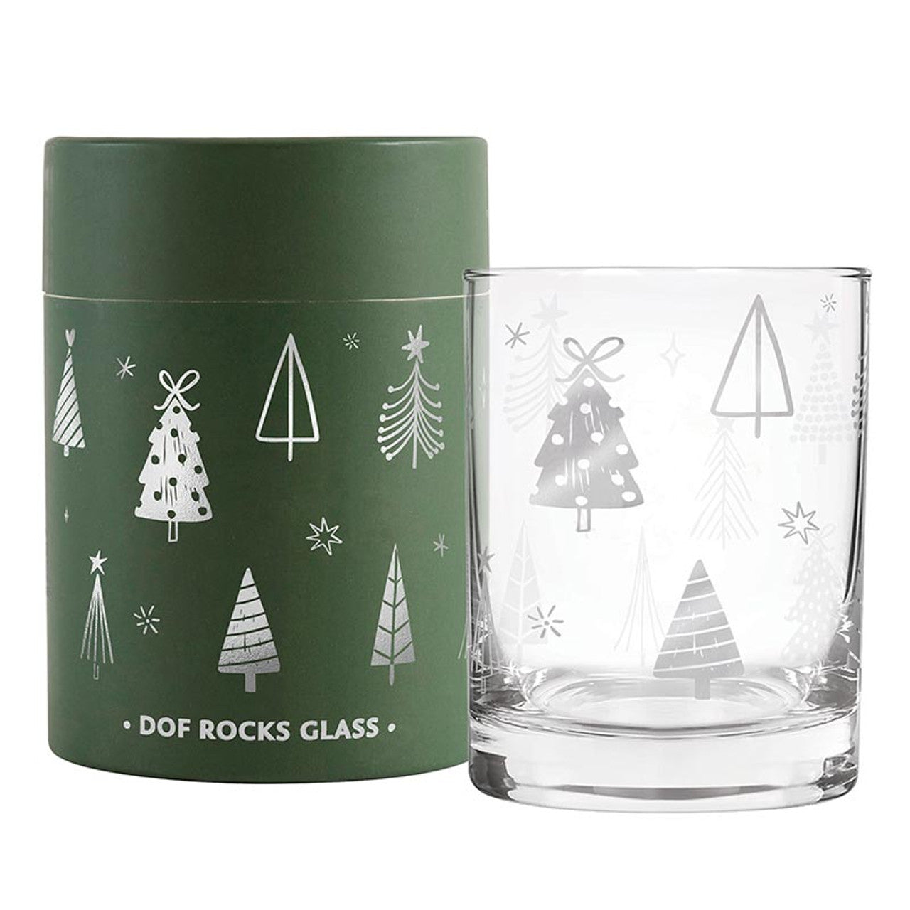 DOF Rocks Glass - Silver Trees