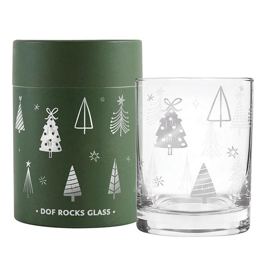 DOF Rocks Glass - Silver Trees