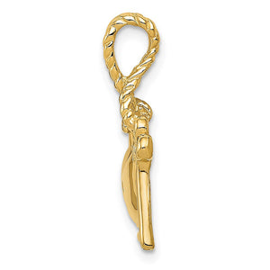 14k Yellow Gold Heart and Key Slide Pendant