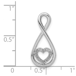 Diamond Infinite Heart Pendant in Sterling Silver