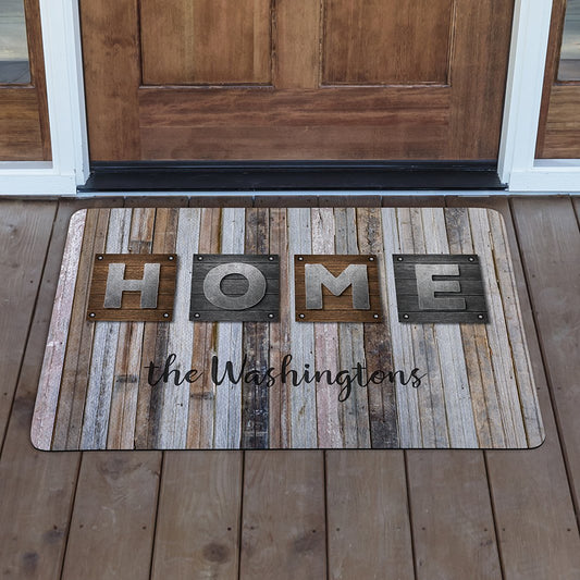 Rustic Plank Wood Doormat