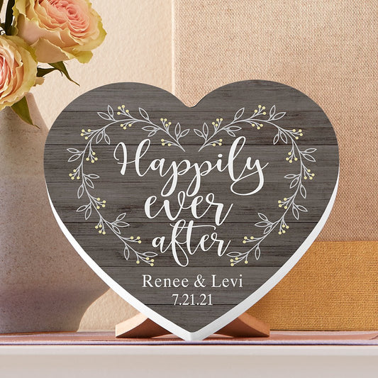 Happily Ever After Wood Heart
